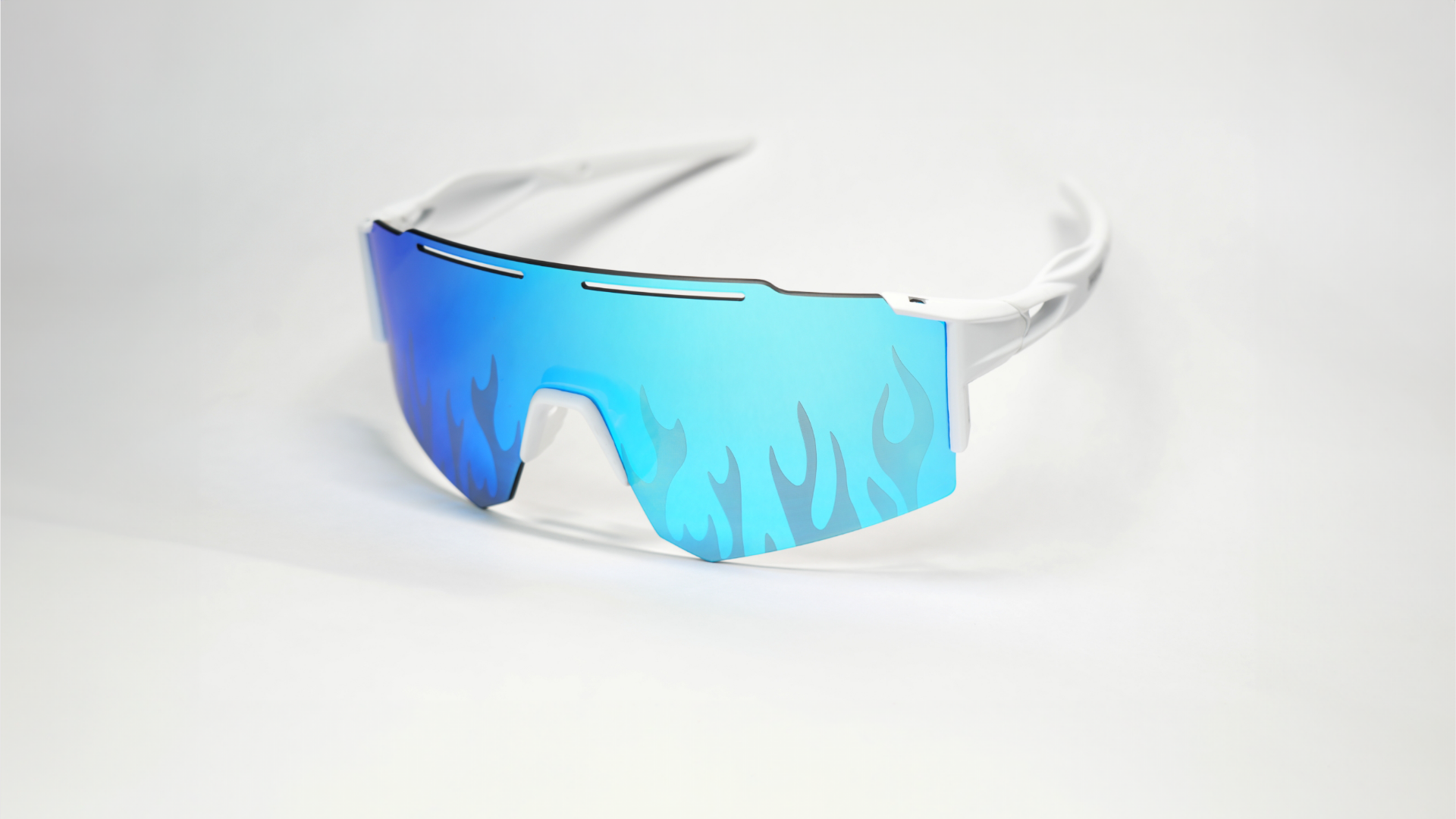 Flaming blue tactical sunglasses
