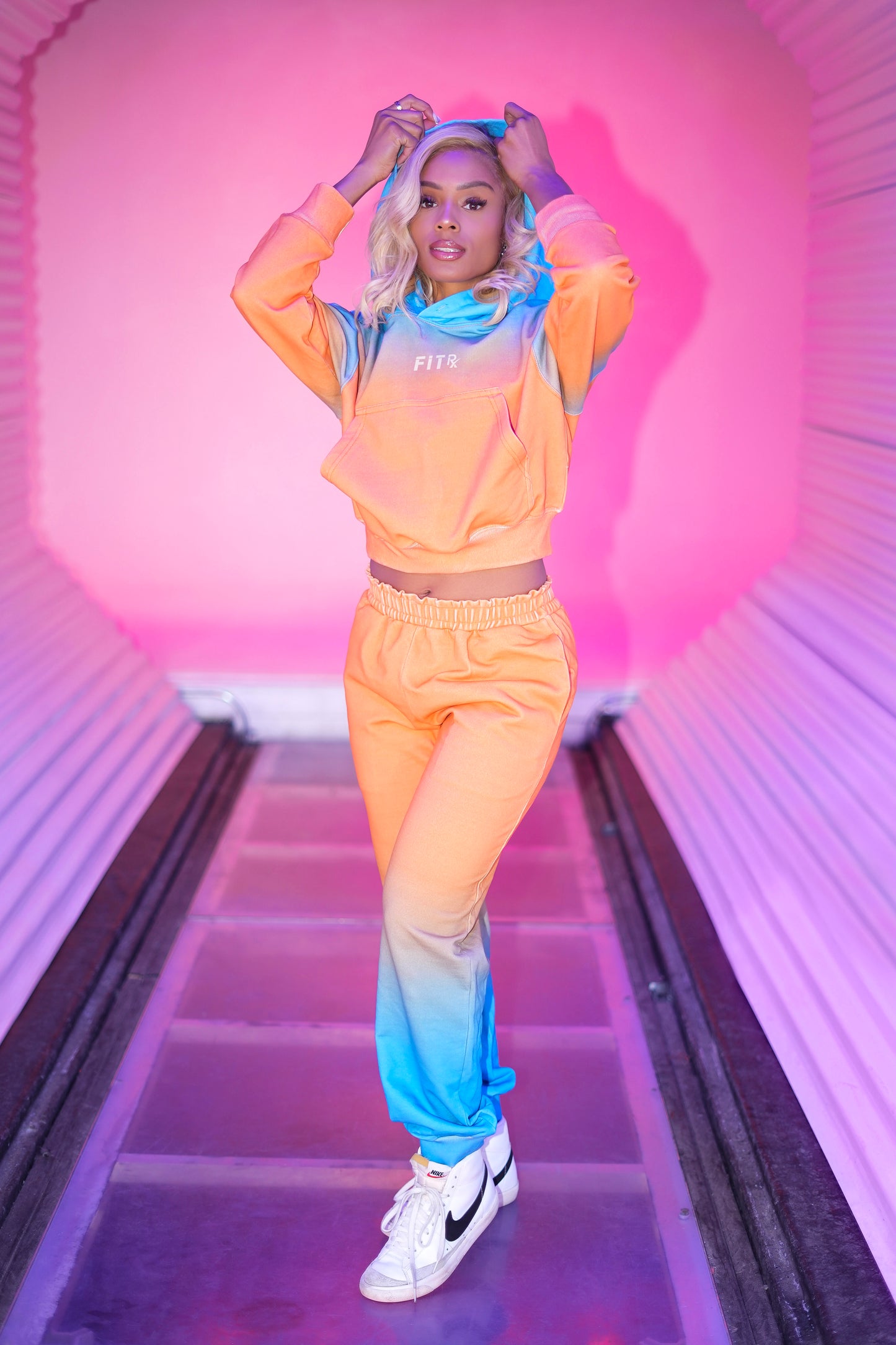 Monica Hoodie Orange Blue