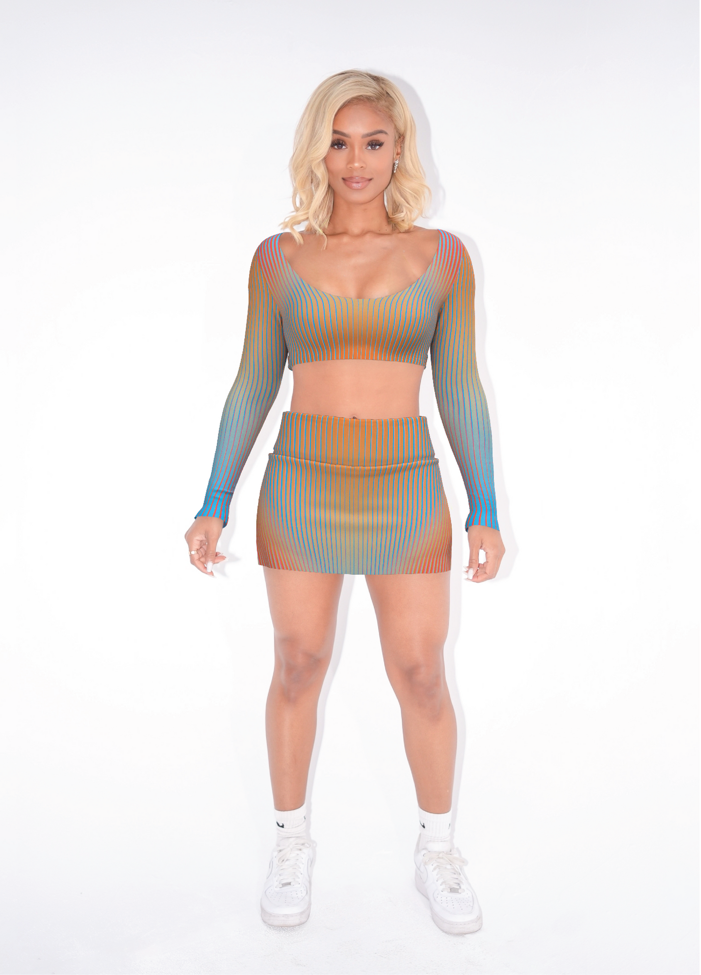 Miami Tennis Matching Skirt and Bra Top