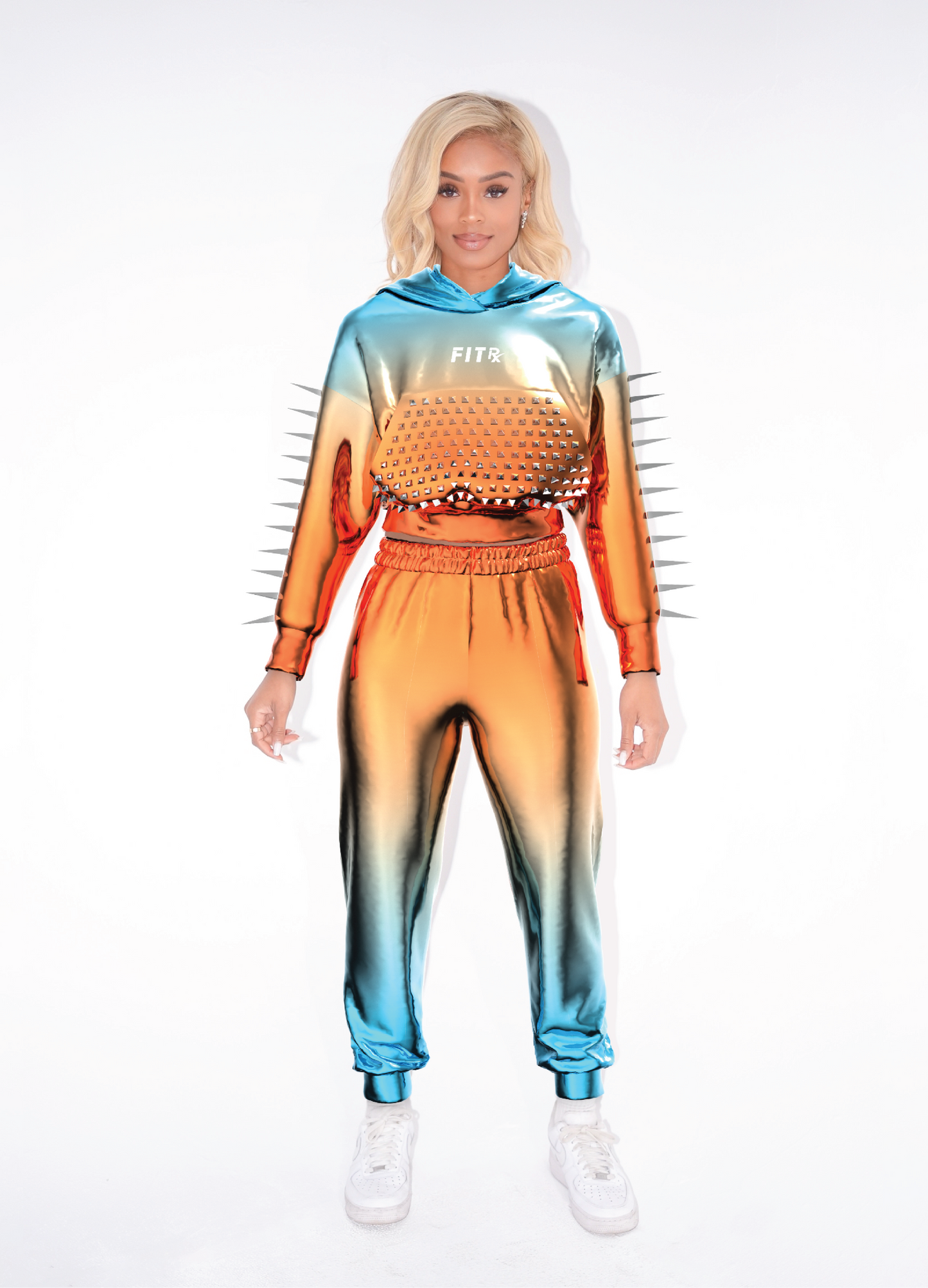 Monica Metallic Spiked Tracksuit