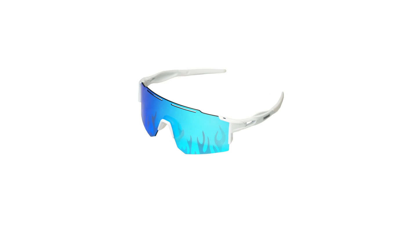 Flaming blue tactical sunglasses