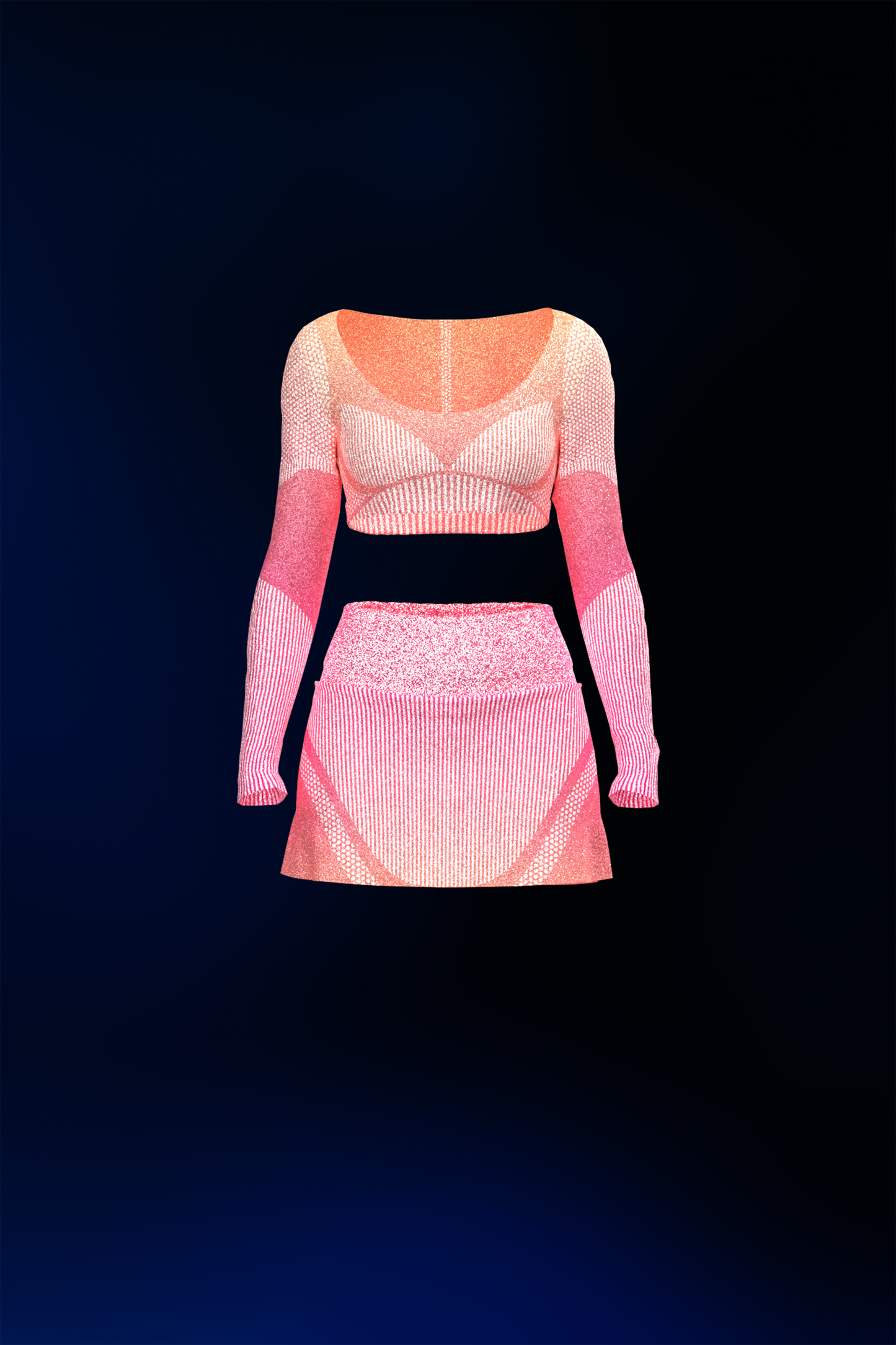 Miami Glitter Tennis Matching Skirt and Bra Top